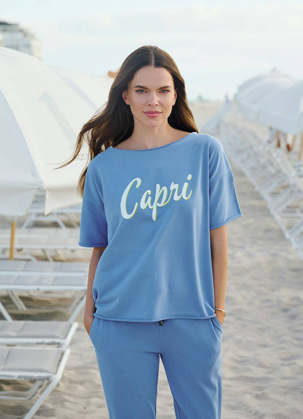 Juvia Capri Fleece Sweater Shortsleeve Speichern exportieren