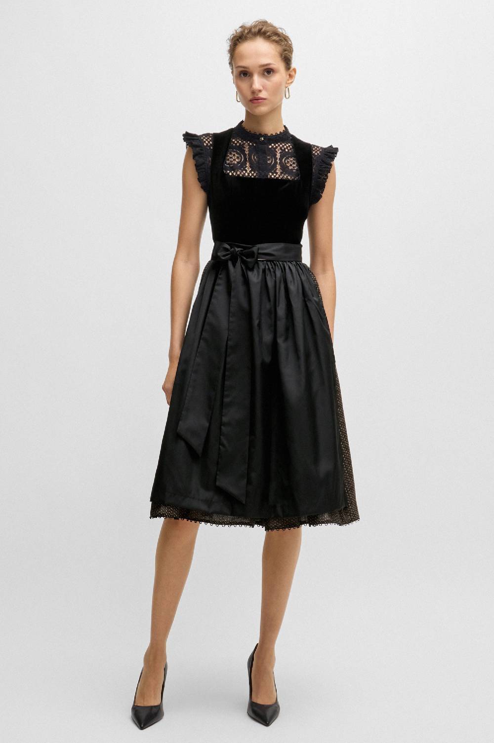 Kinga Mathe Samtdirndl BOSS in Schwarz Neueste Stile
