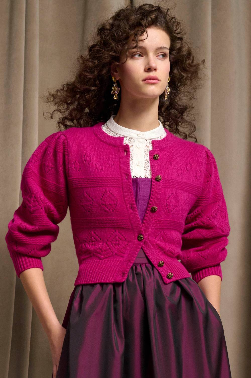 Kinga Mathe Cashmere Strickjacke Dakota in Pink Clearance-Verkauf