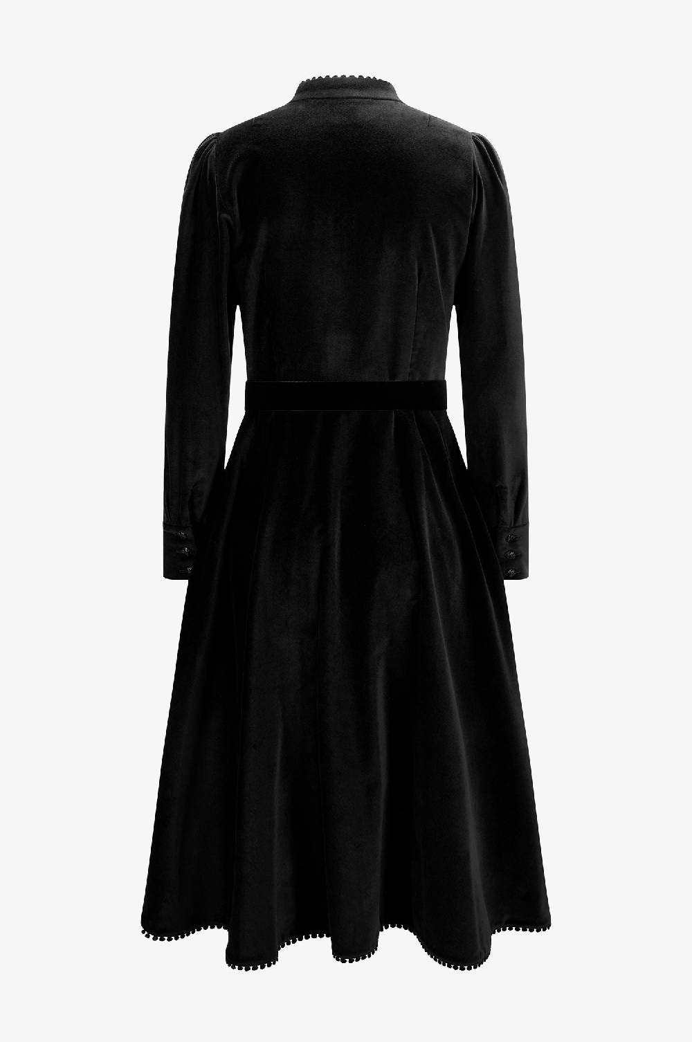 Kinga Mathe Samtkleid Ann in Schwarz Räumungsverkauf
