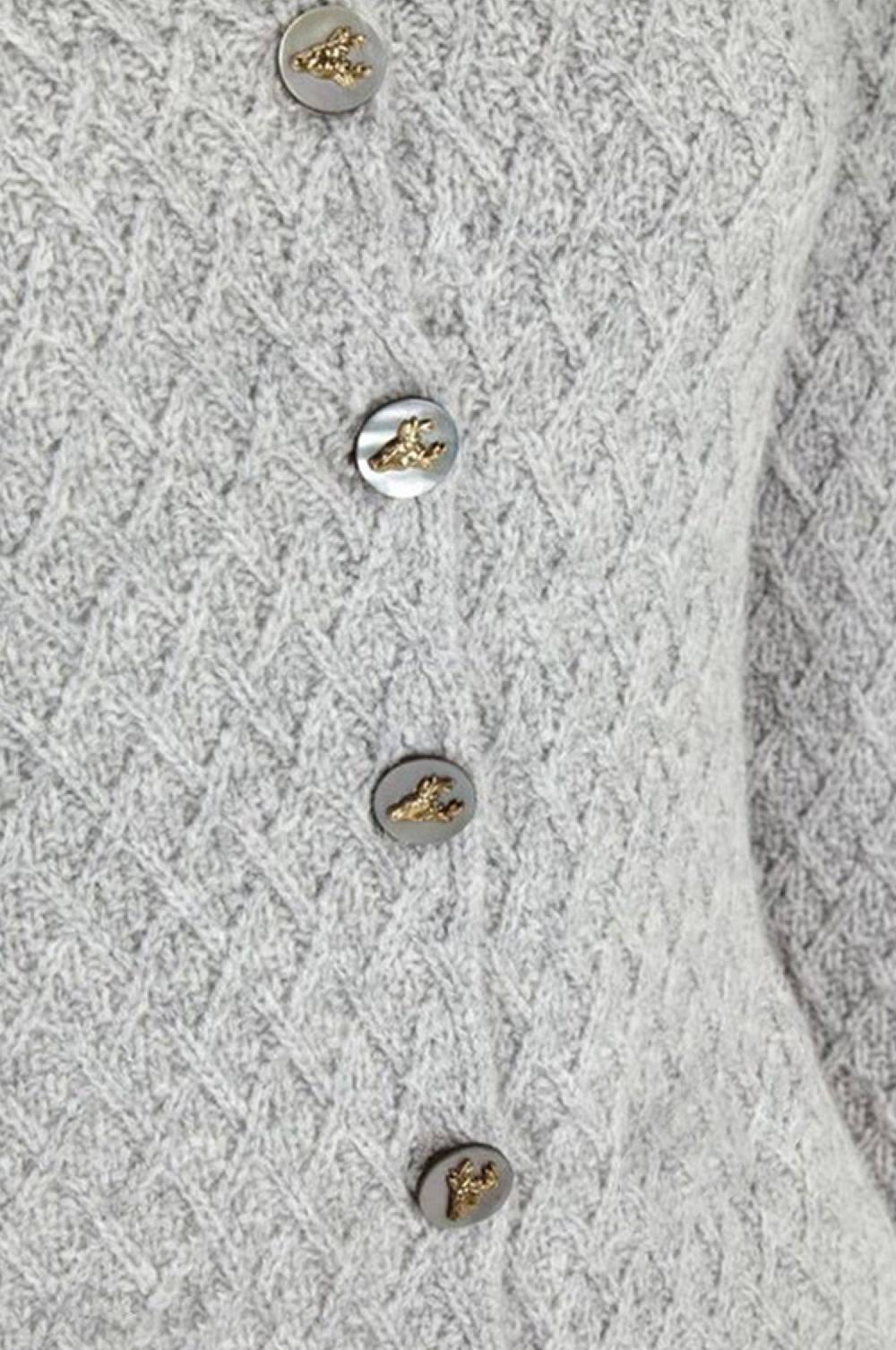 Kinga Mathe Cashmere Strickjacke Flora in Grau Bis zu 55% Rabatt
