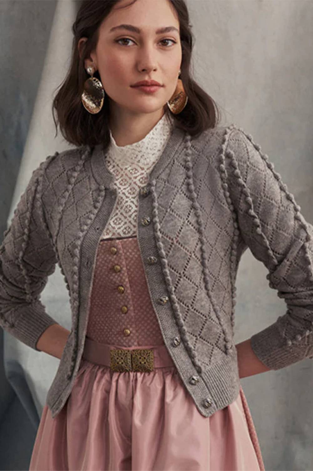 Kinga Mathe Cashmere Strickjacke Amalia in Grau Zeitlich begrenztes Angebot