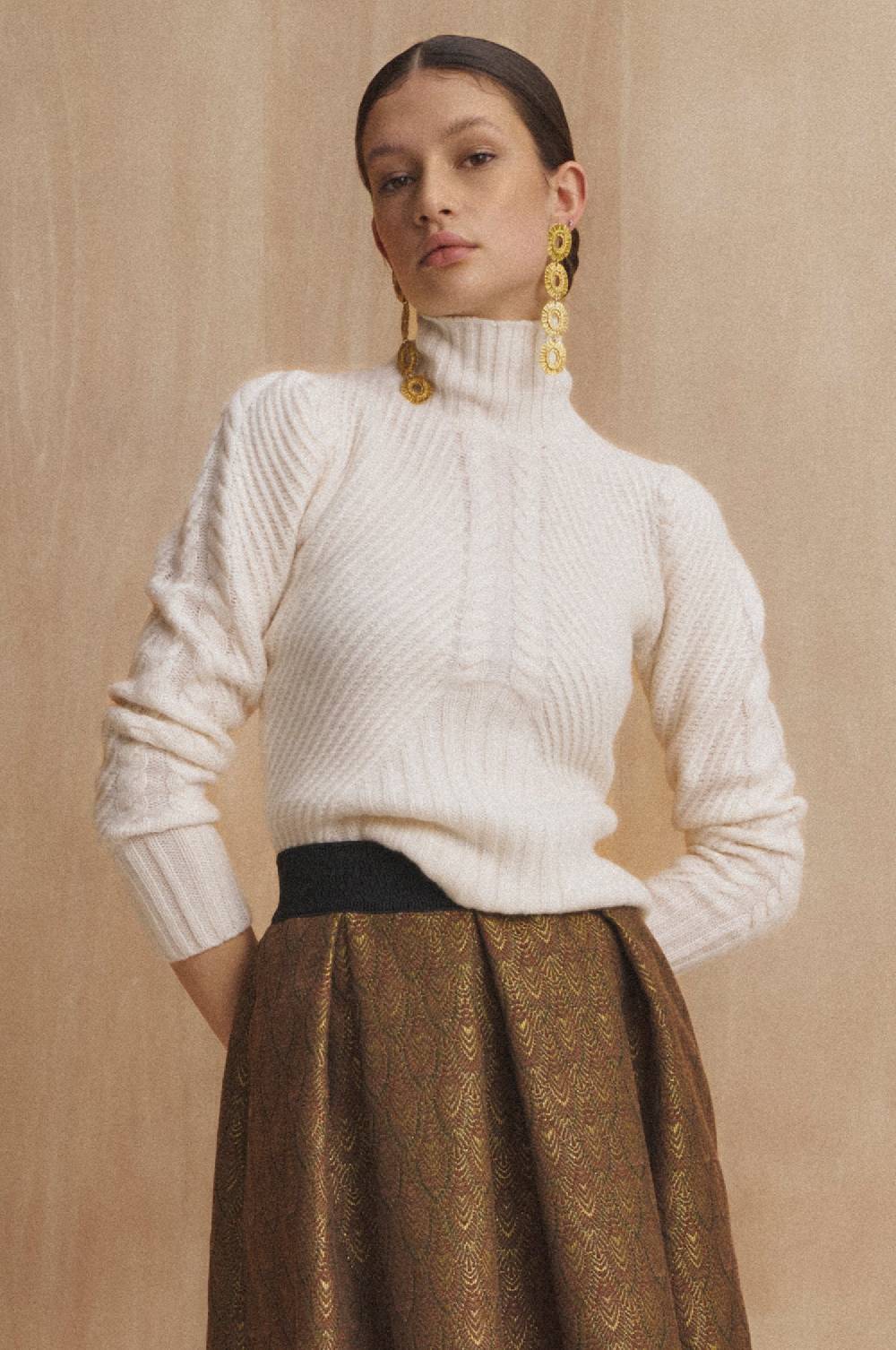 Kinga Mathe Cashmere Pullover Clara in Ivory Neuheiten
