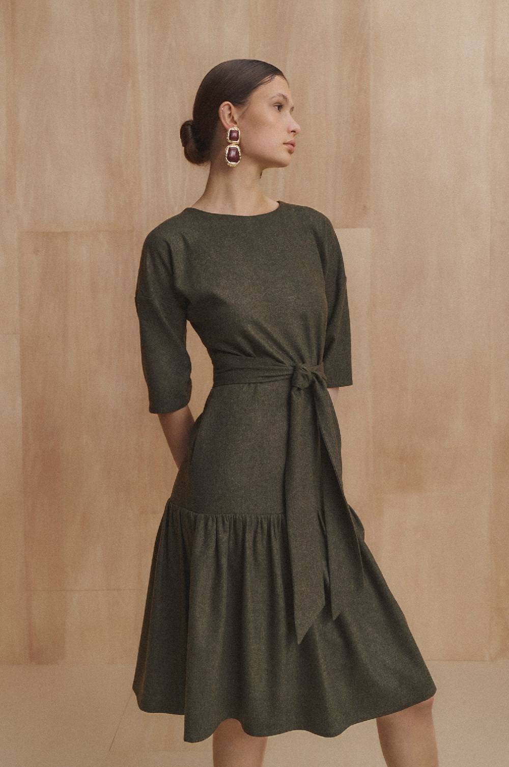 Kinga Mathe Kleid Isabella in Loden VIP-Rabatte