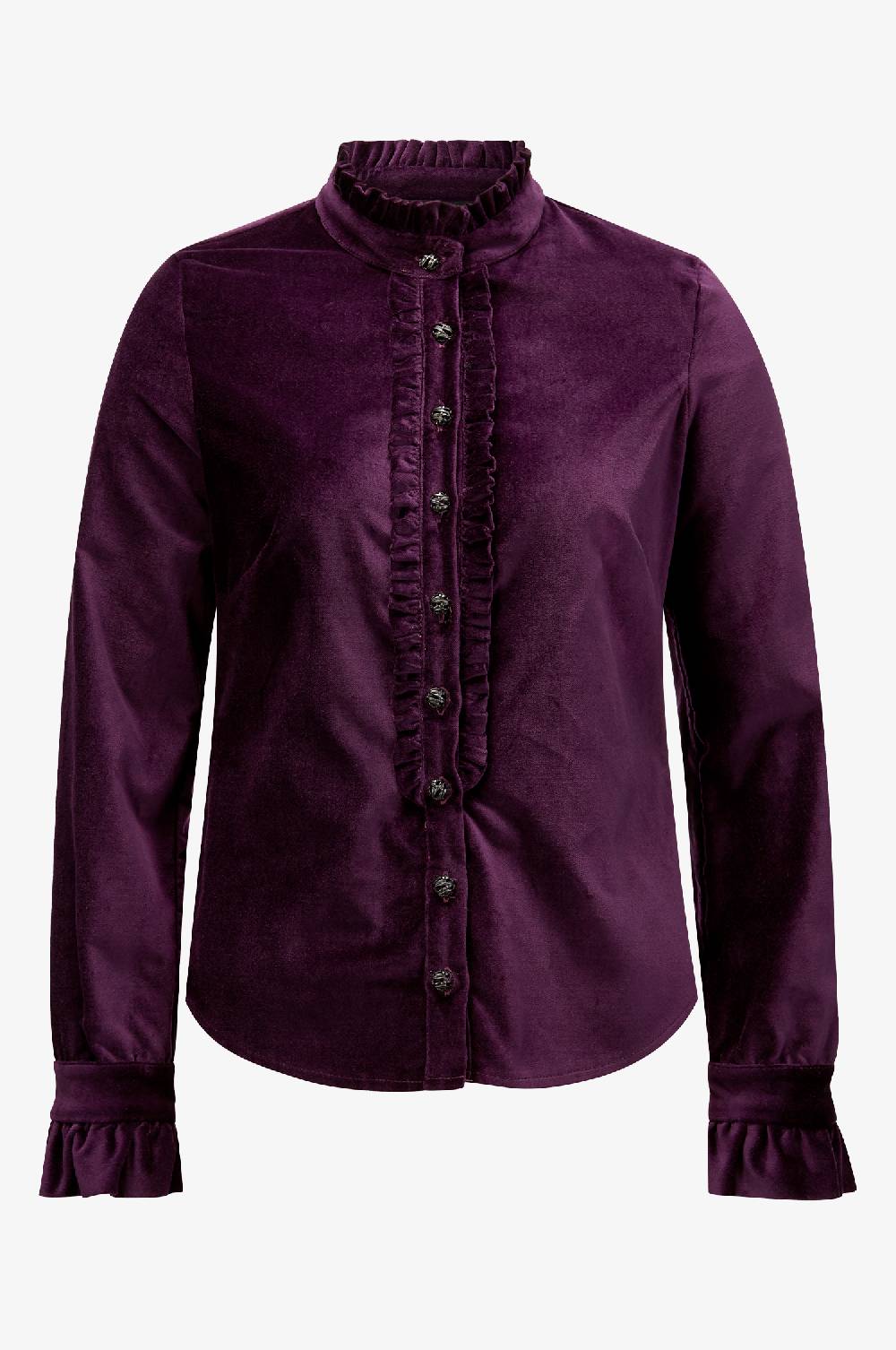 Kinga Mathe Samtbluse Lady in Aubergine Sonderangebot