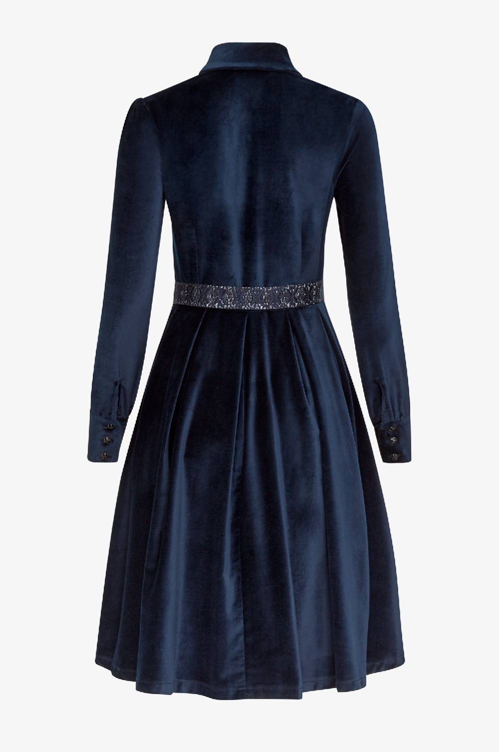 Kinga Mathe Samtkleid Dia in Nachtblau Weihnachtsangebot