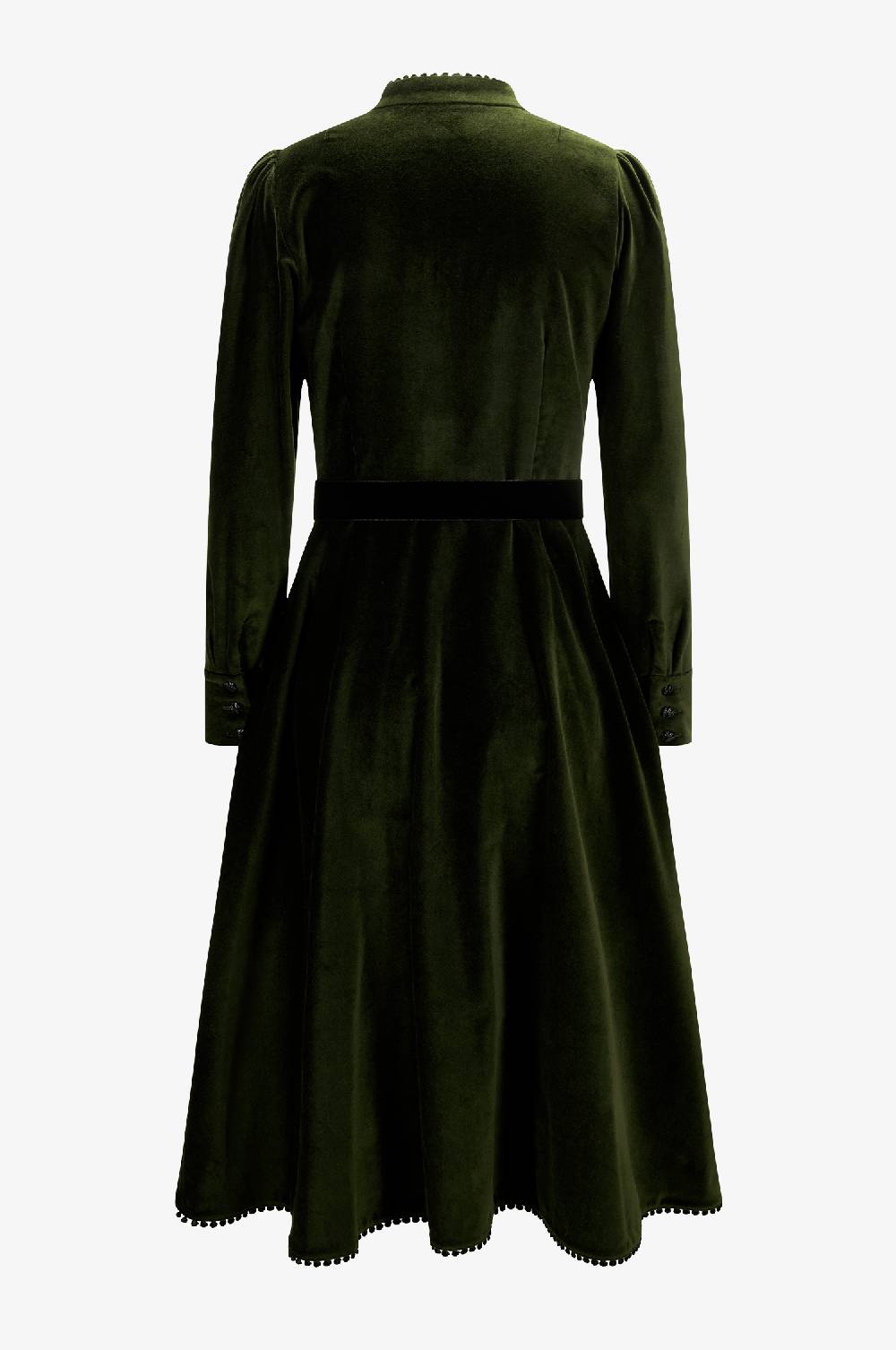 Kinga Mathe Samtkleid Ann in Olive Osterangebot