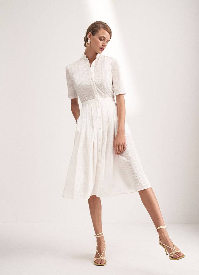 Kinga Mathe Baumwoll-Kleid Inas in Ivory Discount Store für neue Produkte