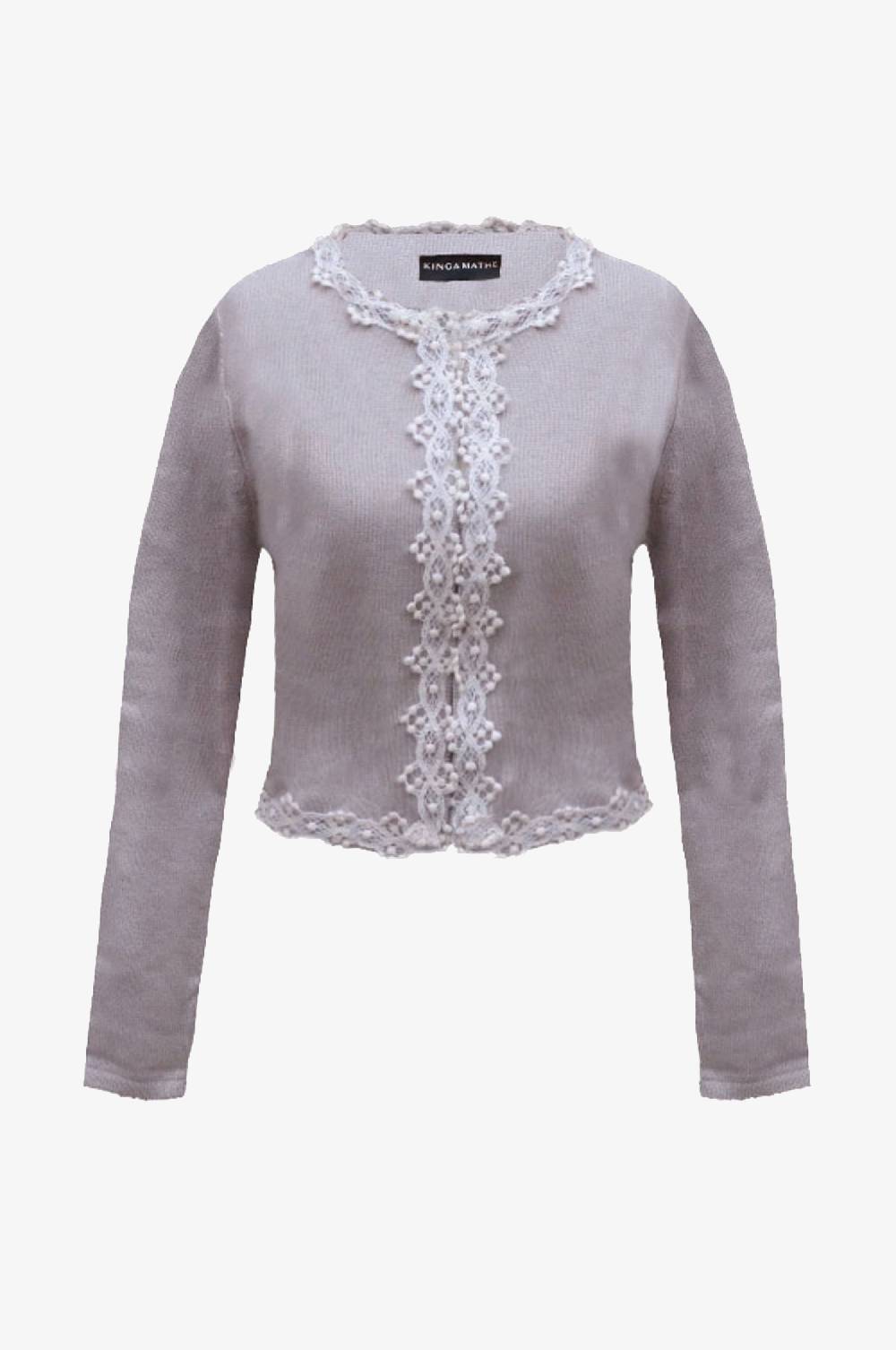 Kinga Mathe Cashmere Strickjacke Zoe in Taupe Online Shopping