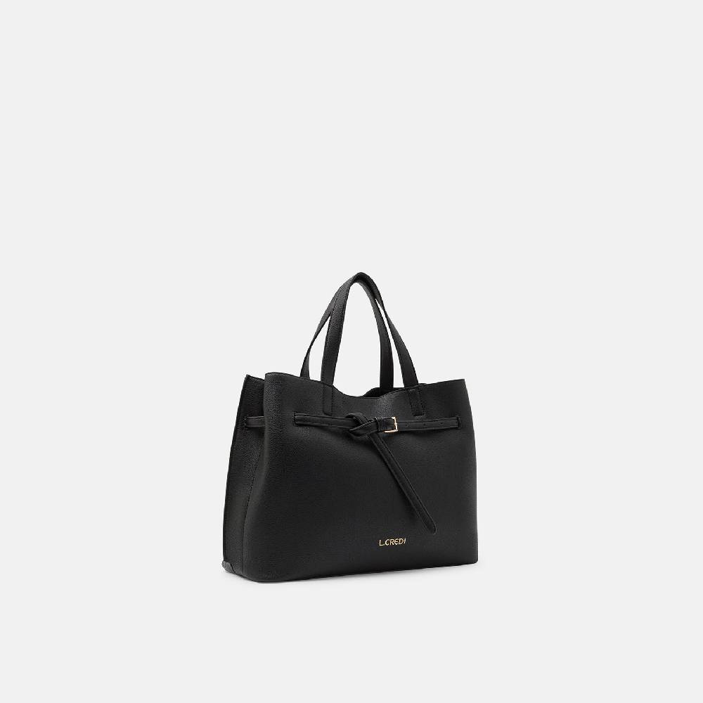 L. Credi Nieke Henkeltasche schwarz im Angebot