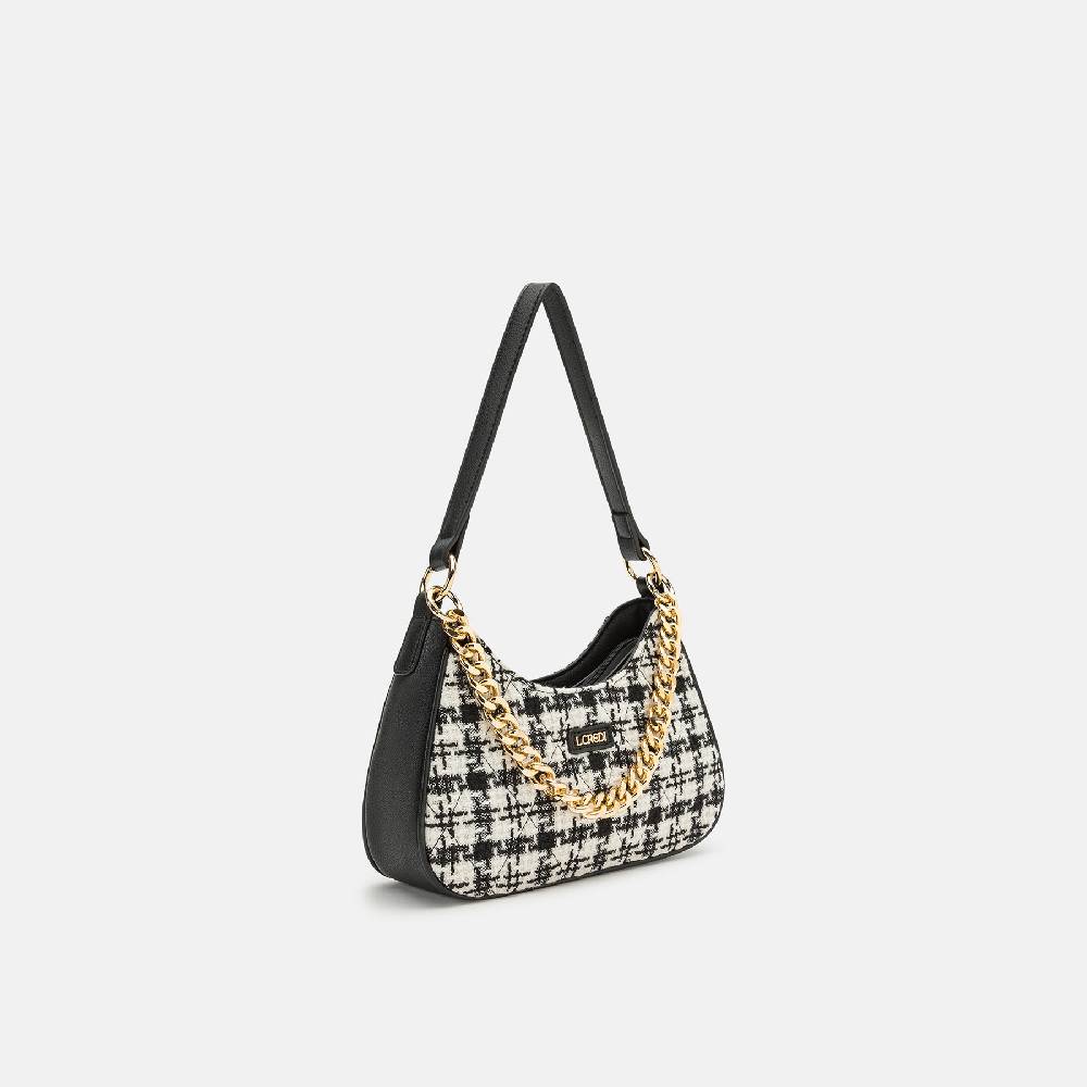 L. Credi Naissa Hobo schwarz / offwhite Schlussverkauf