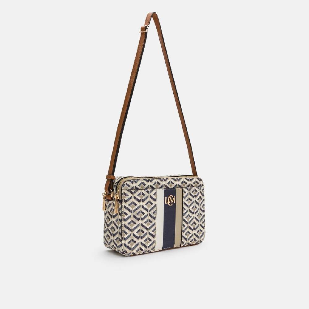 L. Credi Melina Umhängetasche beige multi Im Verkauf