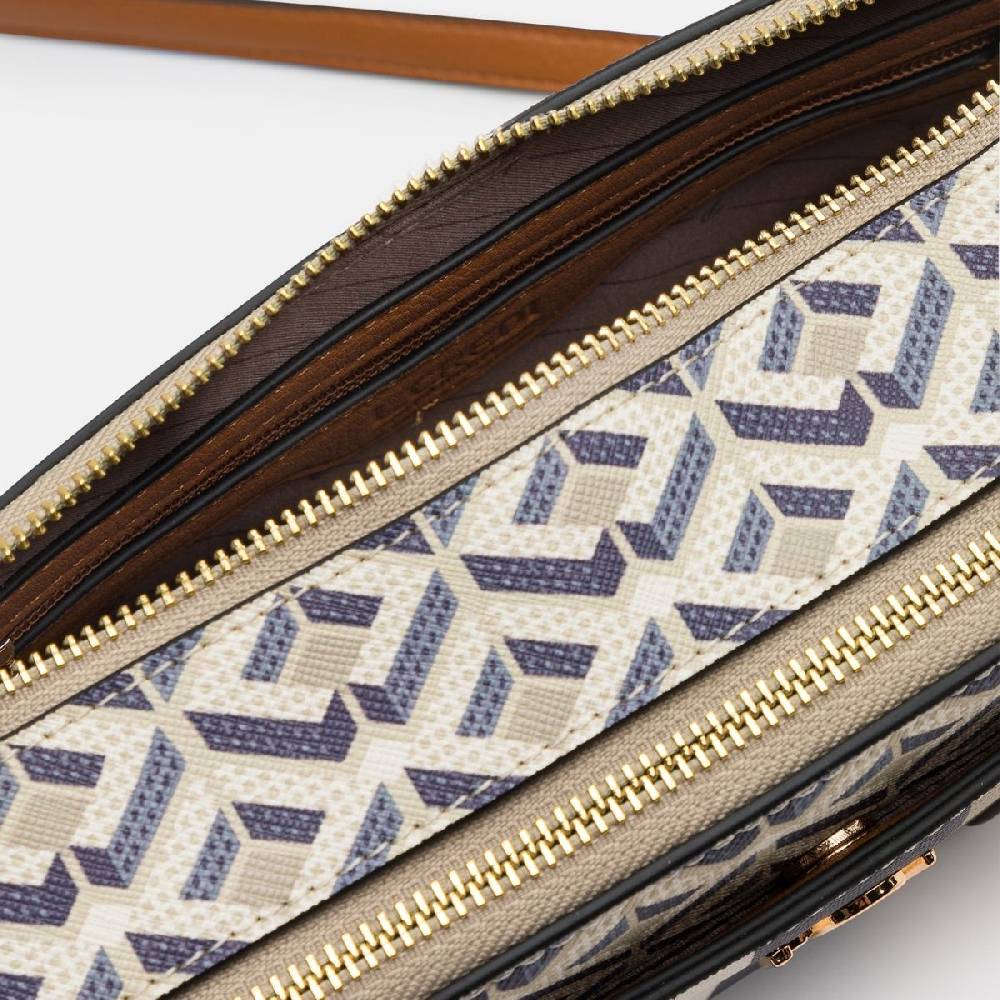L. Credi Melina Umhängetasche beige multi Im Verkauf