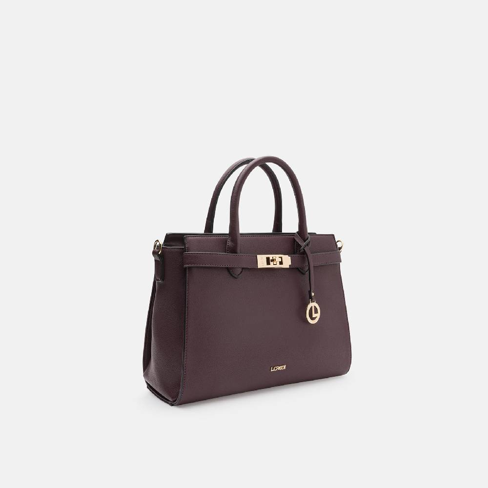 L. Credi Konstanze Henkeltasche dark plum Schlussverkauf