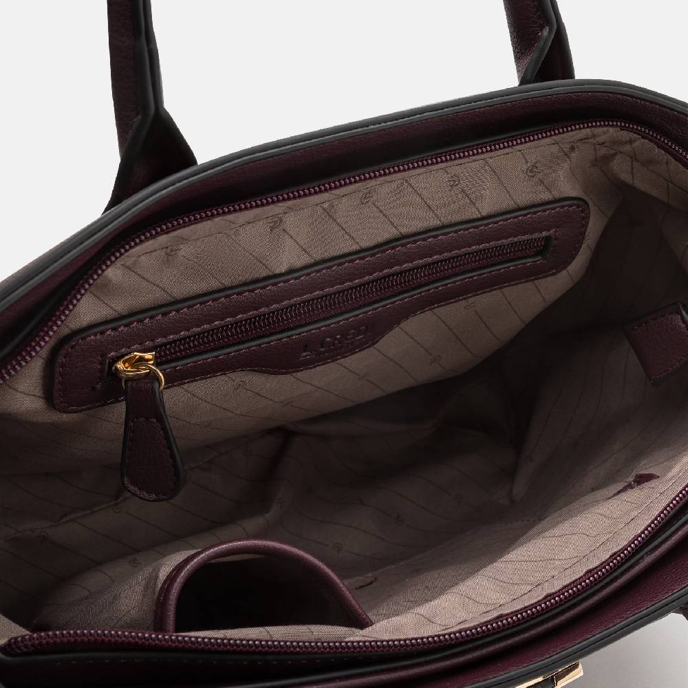 L. Credi Konstanze Henkeltasche dark plum Schlussverkauf
