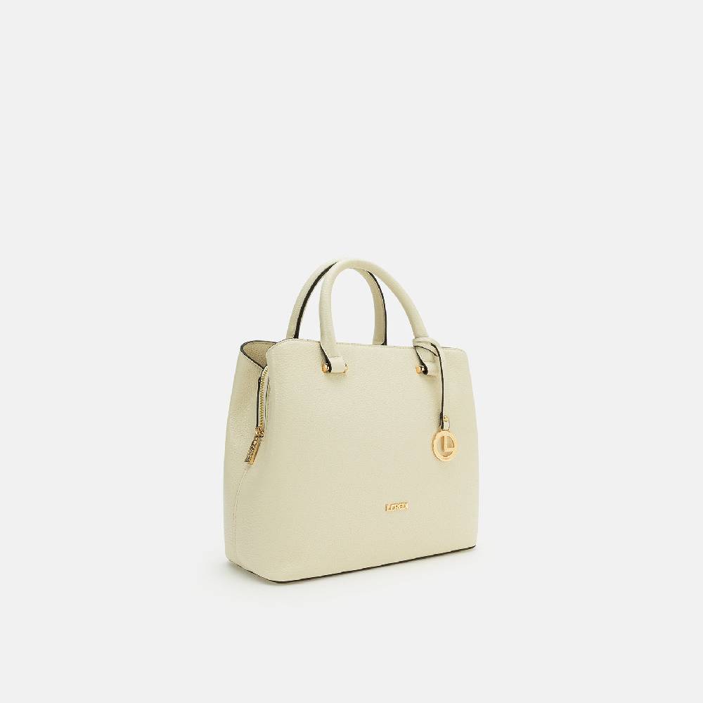L. Credi Maxima Henkeltasche creme Preisnachlass