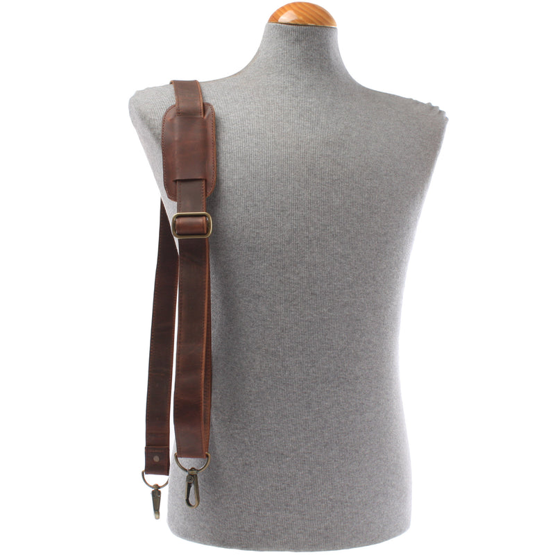 Leconi Trageriemen Leder braun breit 150cm LEC-R3 Zeitlich begrenztes Angebot