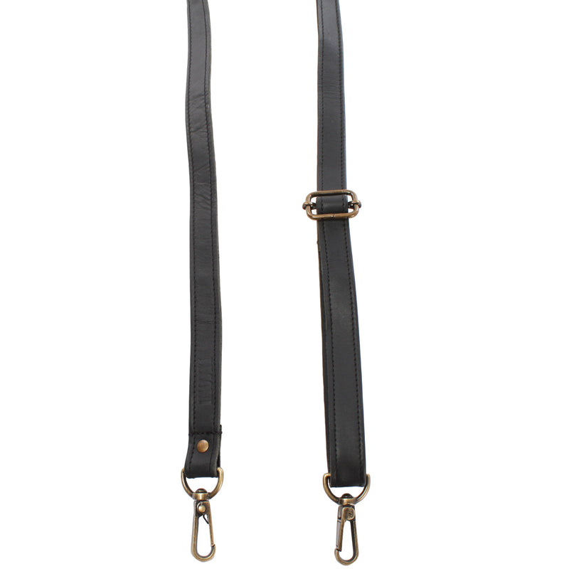 Leconi Trageriemen Leder schwarz schmal 150cm LEC-R4 Große Rabatte