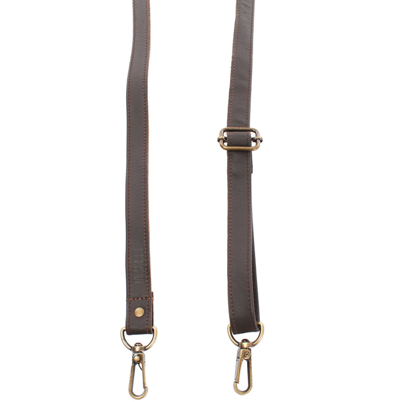 Leconi Trageriemen Leder dunkelbraun schmal 150cm LEC-R4 Riesige Ersparnisse