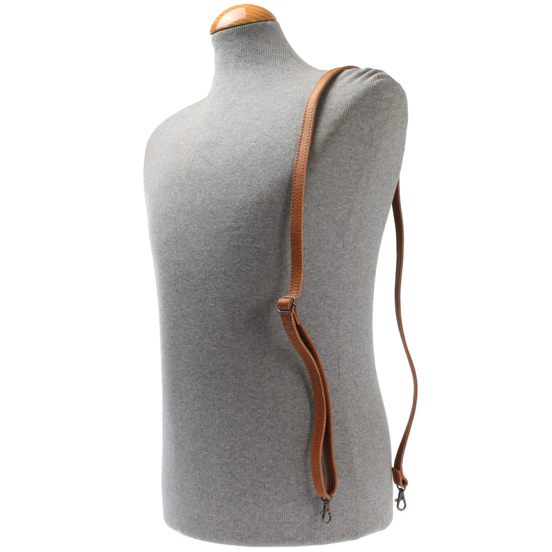 Leconi schmaler Trageriemen Schultergurt Leder 1,6cm x 150cm cognac LEC-R8 Neueste Stile