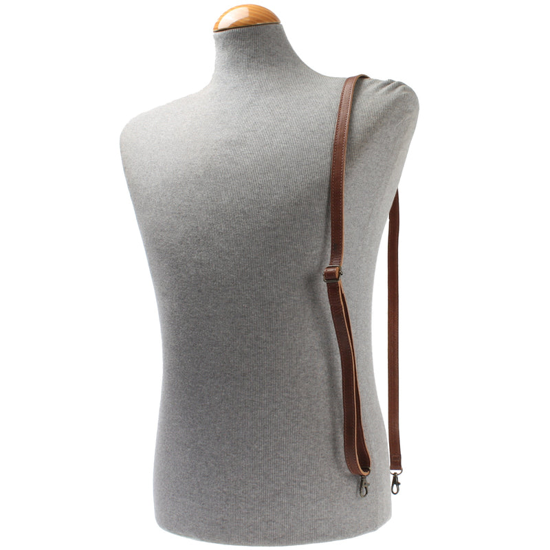 Leconi schmaler Trageriemen Schultergurt Leder 1,6cm x 150cm braun LEC-R8 Letzte 2 Tage