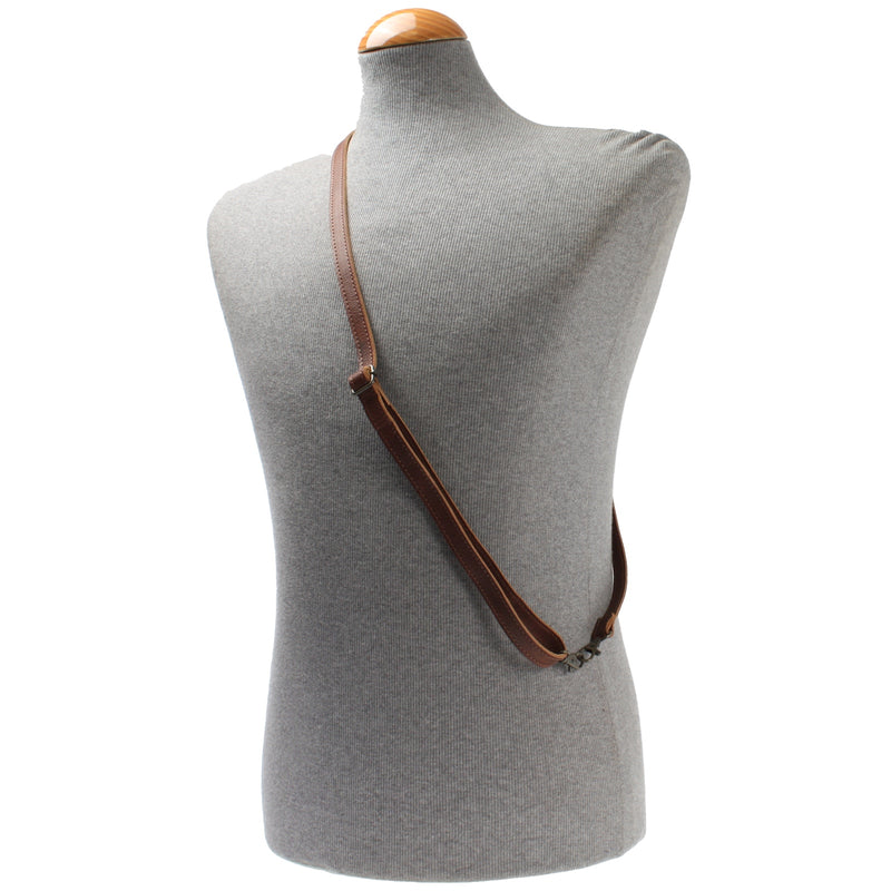 Leconi schmaler Trageriemen Schultergurt Leder 1,6cm x 150cm braun LEC-R8 Letzte 2 Tage