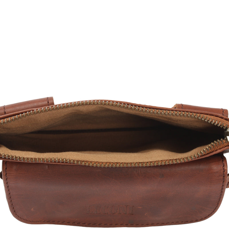 Leconi Gürteltasche Bauchtasche Hüfttasche Damen Herren Rindsleder braun LE9019 Bis zu 60% Rabatt