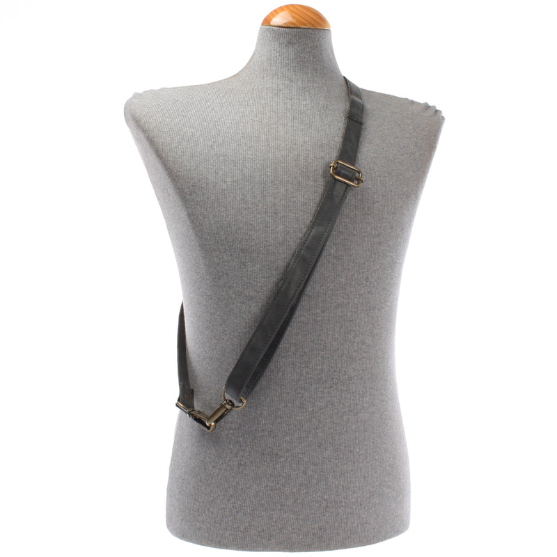 Leconi Trageriemen Leder grau schmal 150cm LEC-R4 Riesige Rabatte