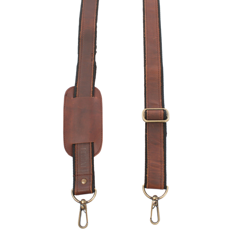 Leconi Trageriemen Leder braun - schwarz 150cm LEC-R2 Clearance-Verkauf