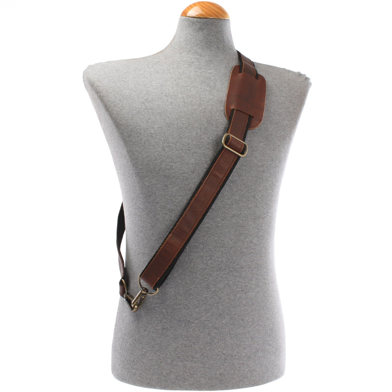 Leconi Trageriemen Leder braun - schwarz 150cm LEC-R2 Clearance-Verkauf