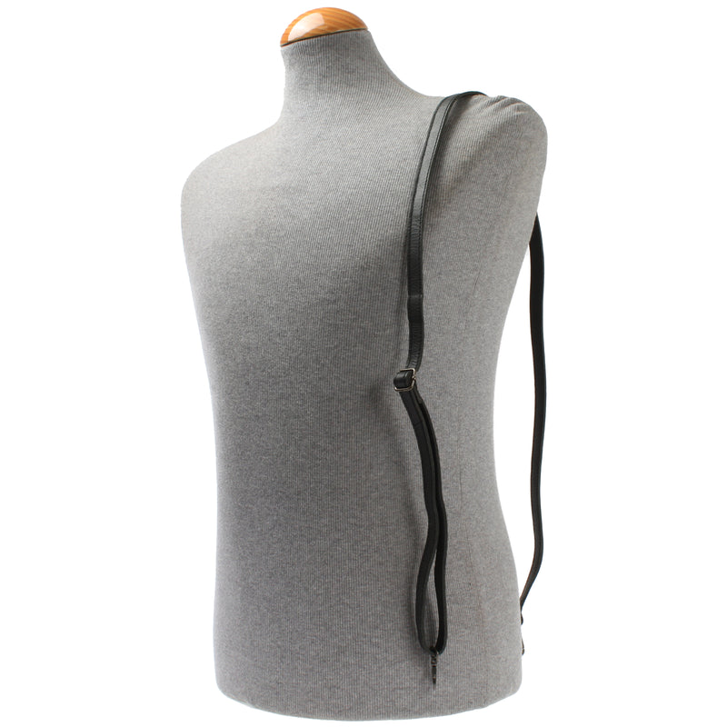 Leconi schmaler Trageriemen Schultergurt Leder 1,6cm x 150cm schwarz LEC-R8 Kostenloser Versand international