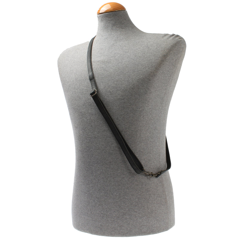 Leconi schmaler Trageriemen Schultergurt Leder 1,6cm x 150cm schwarz LEC-R8 Kostenloser Versand international