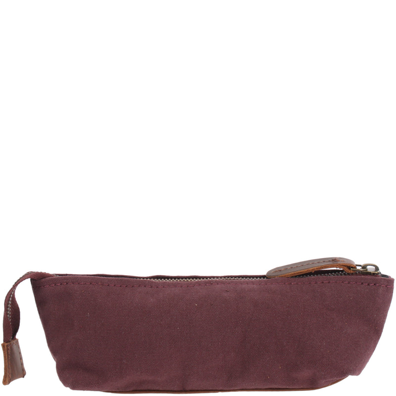 Leconi Stiftemappe Federtasche Stifteetui Federmappe Damen Herren Canvas Leder bordeaux LE9026 Begrenzt auf 3 Tage
