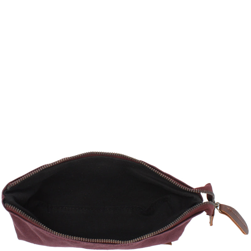 Leconi Stiftemappe Federtasche Stifteetui Federmappe Damen Herren Canvas Leder bordeaux LE9026 Begrenzt auf 3 Tage