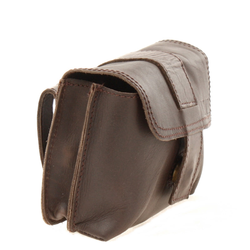 Leconi Gürteltasche Bauchtasche Hüfttasche Damen Herren Rindsleder dunkelbraun LE9005 Speichern exportieren