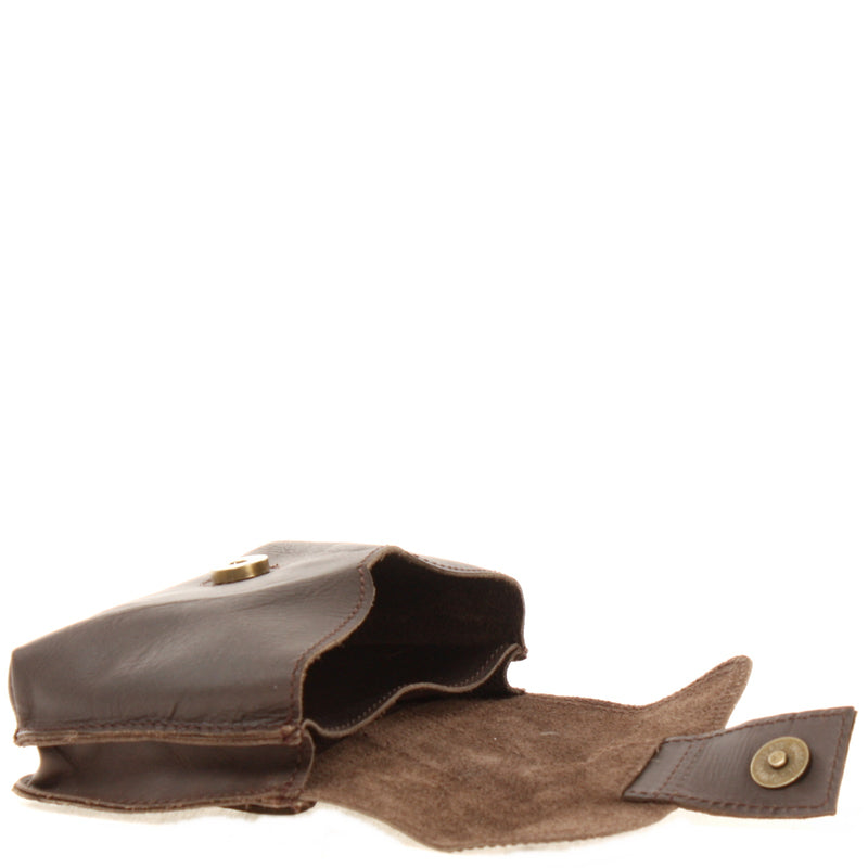 Leconi Gürteltasche Bauchtasche Hüfttasche Damen Herren Rindsleder dunkelbraun LE9005 Speichern exportieren