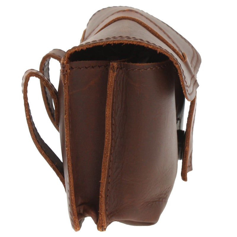 Leconi große Gürteltasche Bauchtasche Hüfttasche Damen Herren Rindsleder braun LE9030 zollfrei