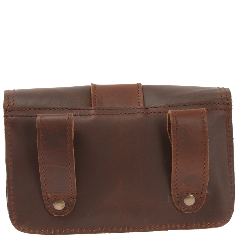 Leconi große Gürteltasche Bauchtasche Hüfttasche Damen Herren Rindsleder braun LE9030 zollfrei