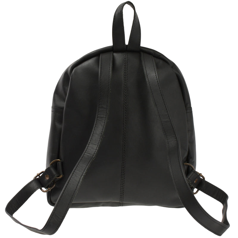 Leconi kleiner Rucksack Freizeitrucksack Lederrucksack Leder schwarz LE1011 50% Rabatt für begrenzte Zeit