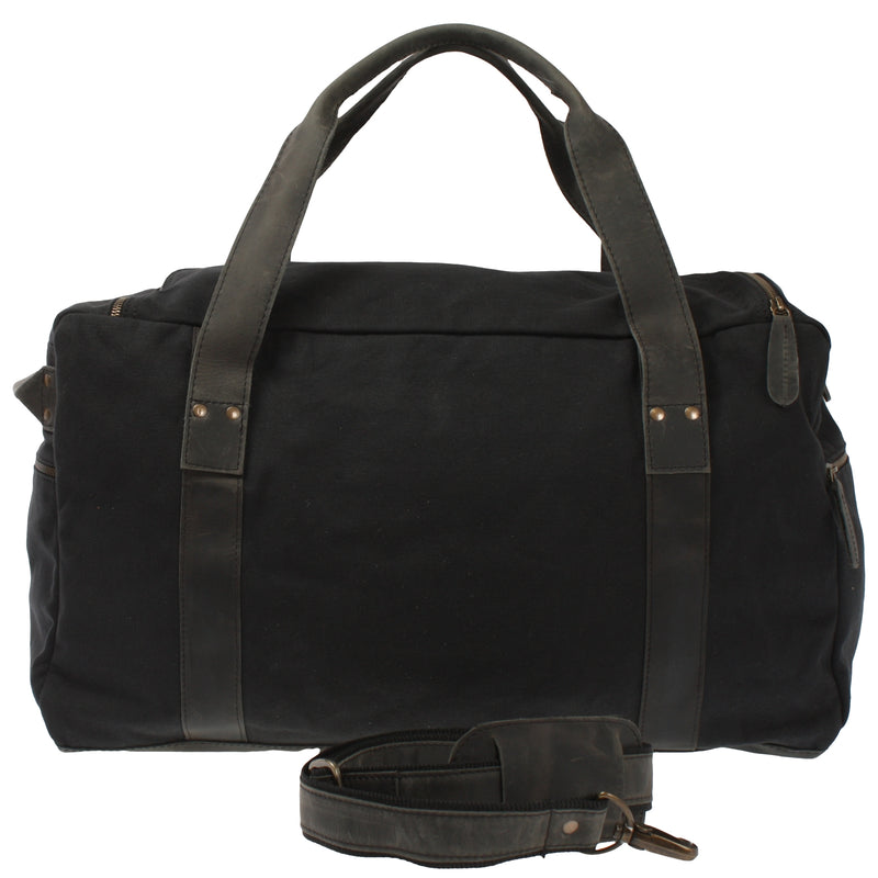 Leconi Weekender Sporttasche Reisetasche Damen Herren Leder Canvas schwarz LE2014 Rabatte dieses Monats