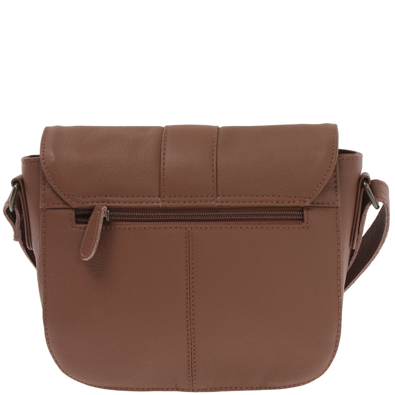 Leconi kleine Schultertasche Umhängetasche Damentasche Leder rehbraun LE0074 Online