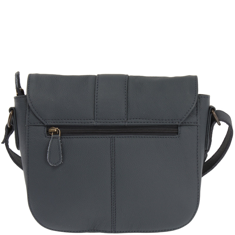 Leconi kleine Schultertasche Umhängetasche Damentasche Leder navy LE0074 Auslauf