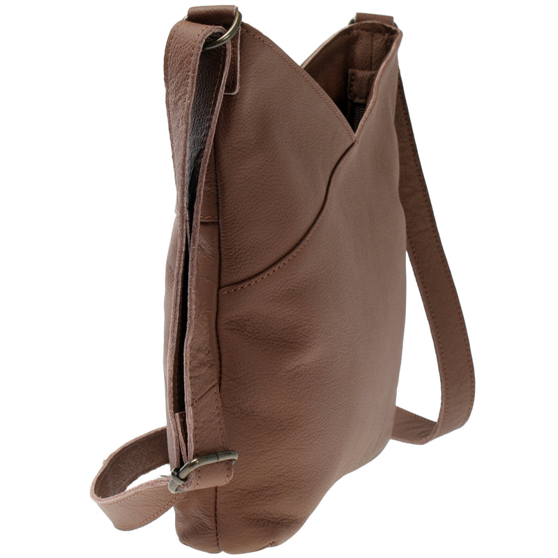 Leconi Damentasche Umhängetasche Handtasche Leder rehbraun LE0065 Angebote