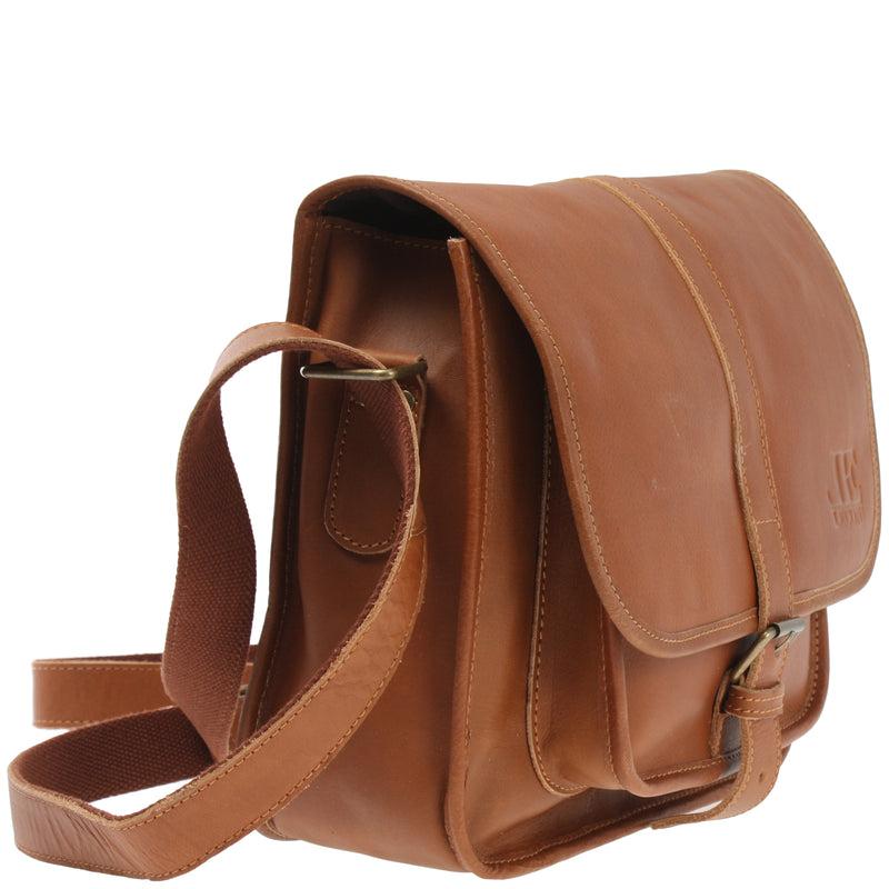 Leconi Umhängetasche Schultertasche Freizeittasche Büffelleder cognac LE3085 Hotsell