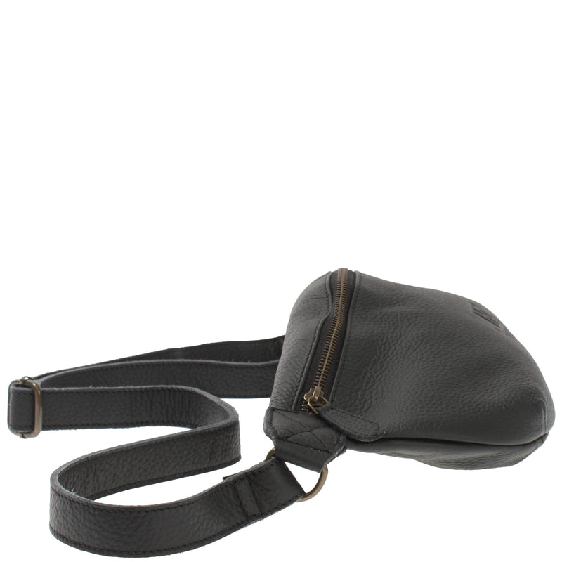 Leconi große Bauchtasche Umhängetasche Crossbody Ledertasche Leder schwarz LE3088 Meist gekauft
