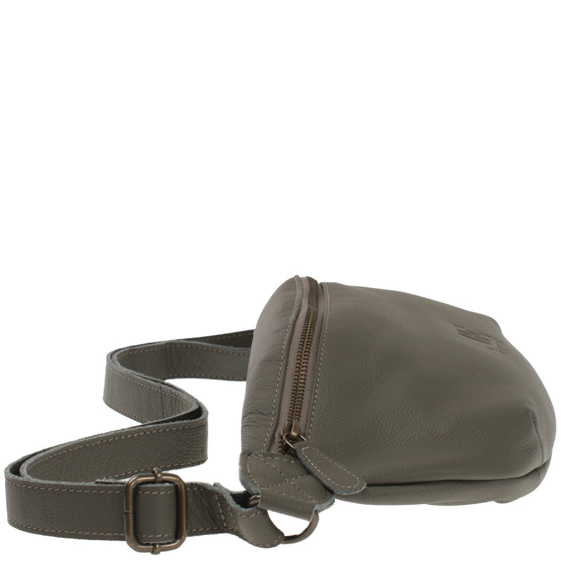 Leconi große Bauchtasche Umhängetasche Crossbody Ledertasche Leder oliv LE3088 Blitzverkäufe