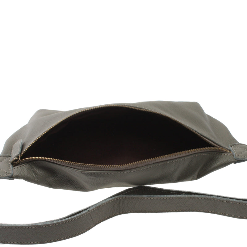 Leconi große Bauchtasche Umhängetasche Crossbody Ledertasche Leder oliv LE3088 Blitzverkäufe