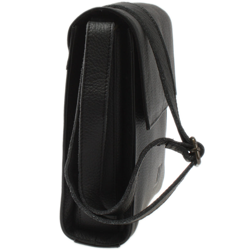 Leconi mittlere Schultertasche Umhängetasche Damentasche Leder schwarz LE3089 Limitierter Zeitrabatt