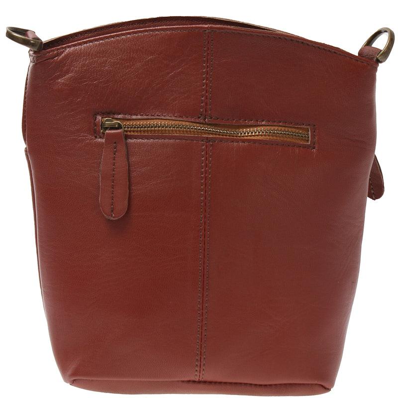 Leconi kleine Umhängetasche Schultertasche Freizeittasche Leder rotbraun LE3049 Fabrikpreis