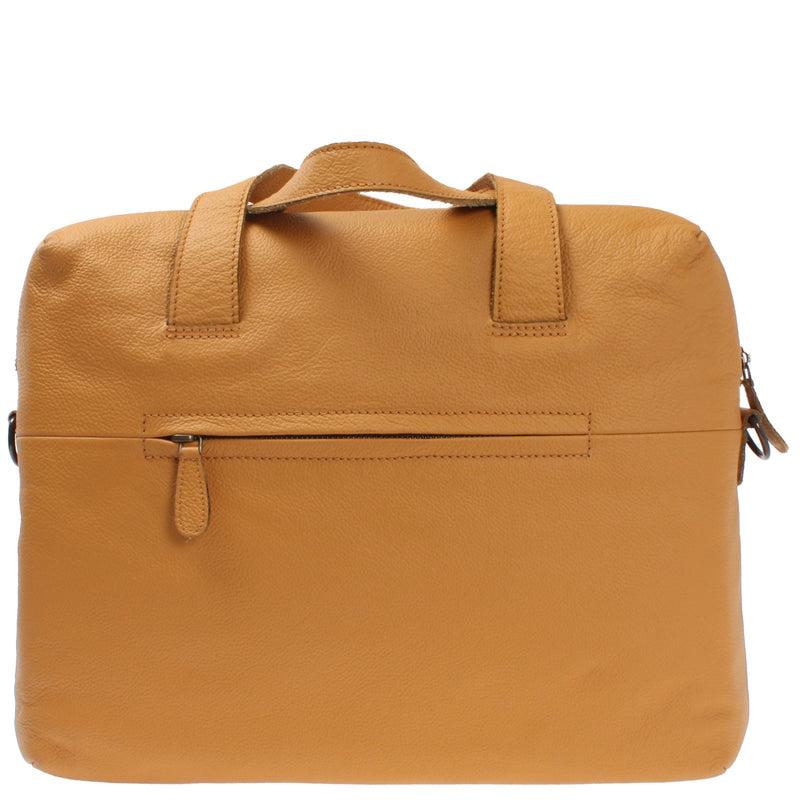 Leconi Schultertasche Henkeltasche Shopper DIN A4 Handtasche Damen Leder senf LE0059 Versandkostenfrei